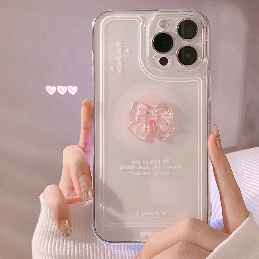 可愛い3Dクリスタルリボン付きクリアスマホケース iPhon - Phone Cases Xr Cute のレビューと価格