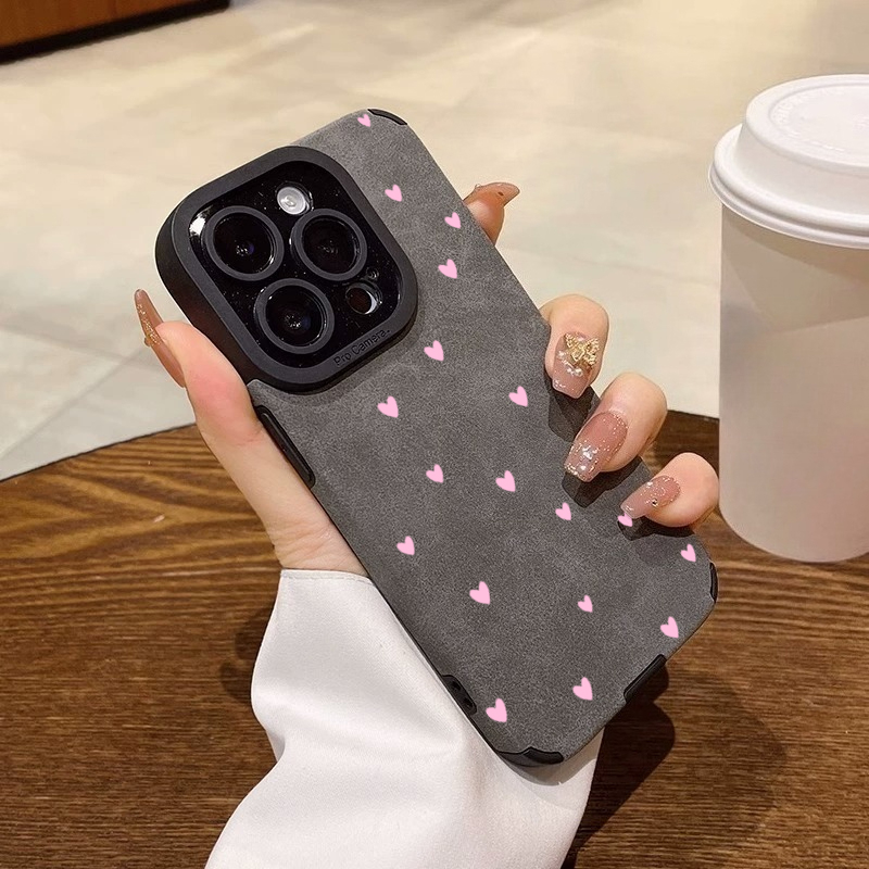 ファッションピンクハート柄スマホケース iPhone 15  - Phone Cases Pink のレビューと価格
