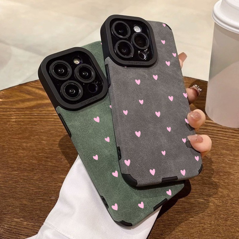 ファッションピンクハート柄スマホケース iPhone 15  - Phone Cases Pink のレビューと価格