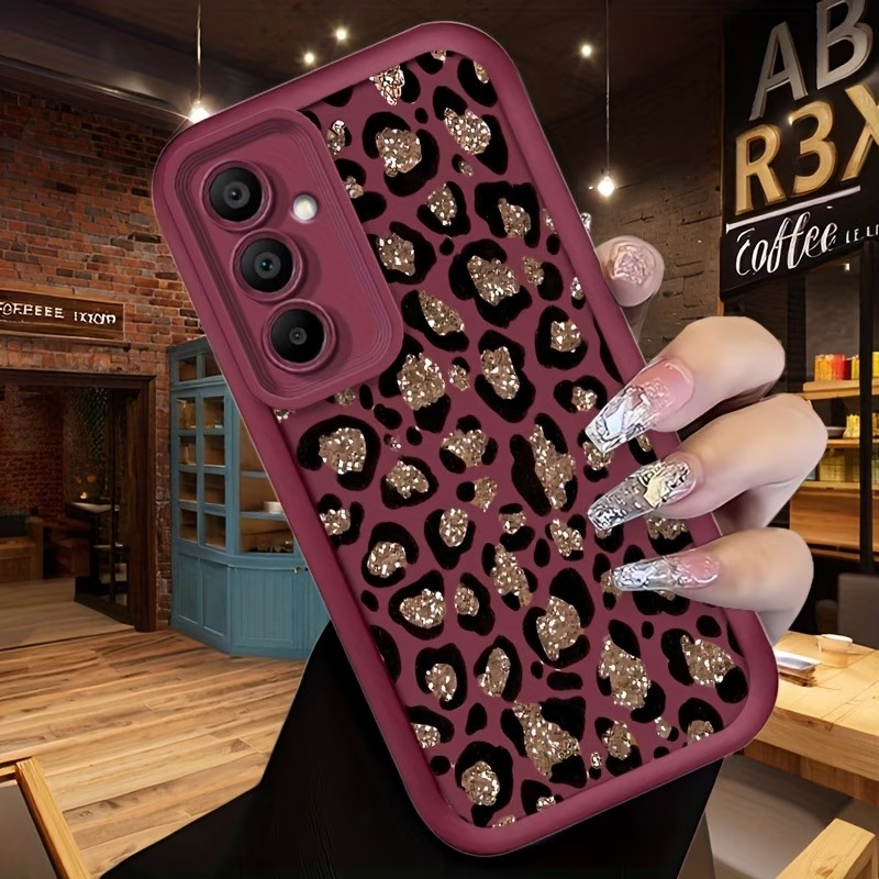 グリッターレオパード柄シリコン製スマホケース Samsung - Phone Cases Leopard Print のレビューと価格
