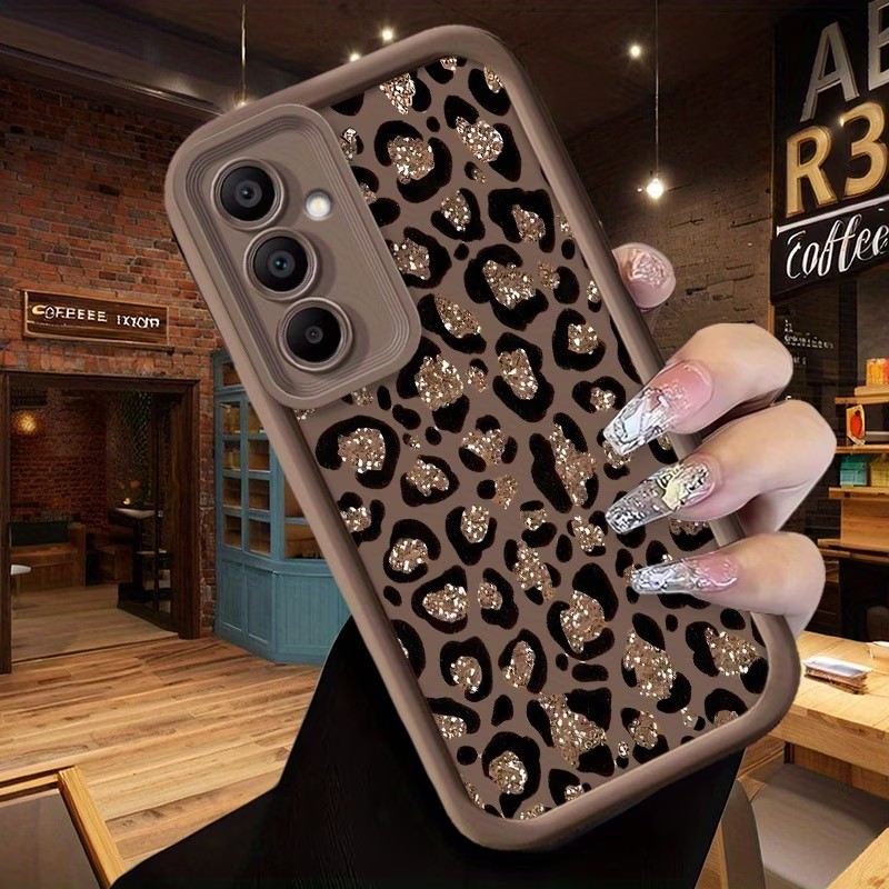 グリッターレオパード柄シリコン製スマホケース Samsung - Phone Cases Leopard Print のレビューと価格
