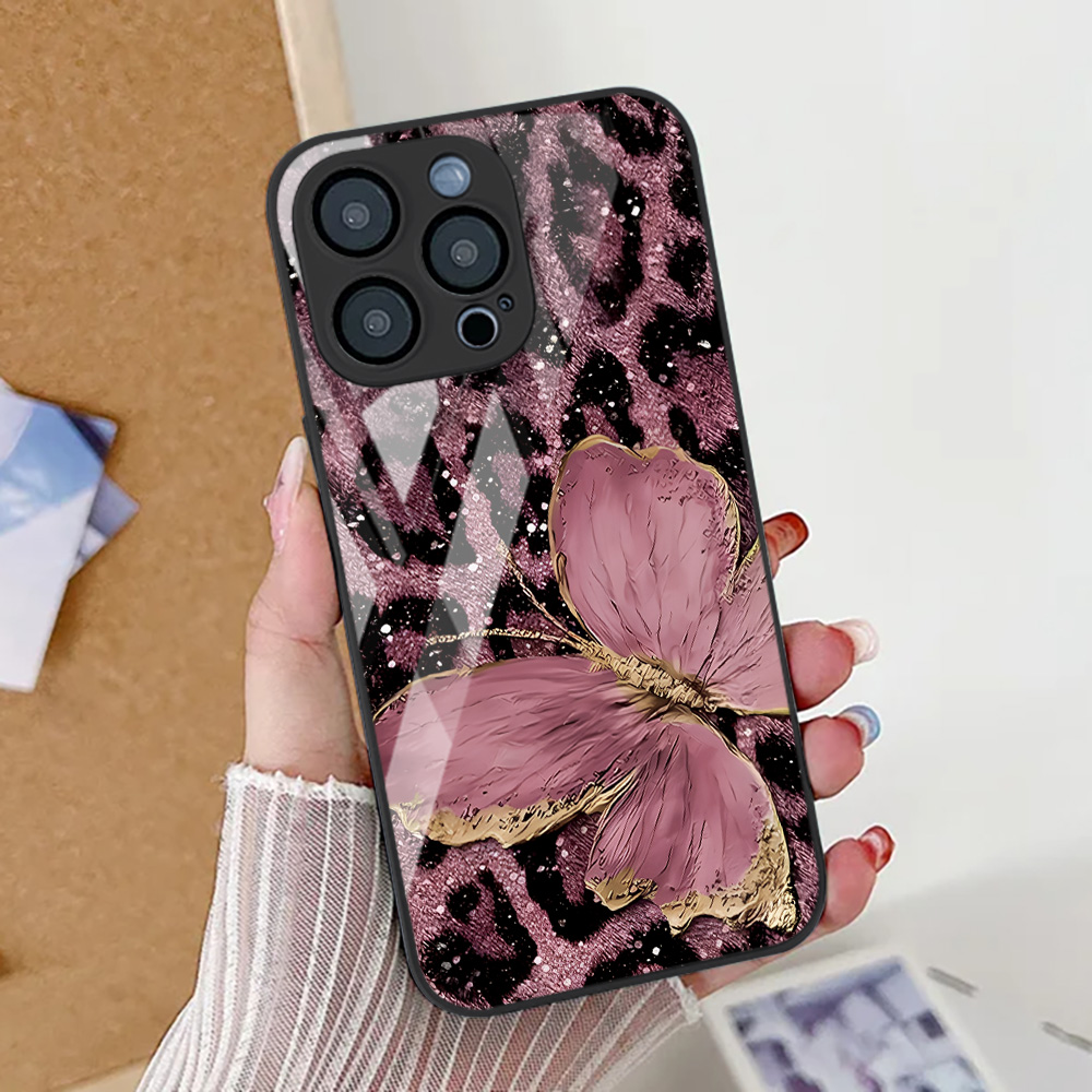 蝶と豹柄のスマホケース iPhone 17 16 14 13 - Phone Cases Leopard Print のレビューと価格