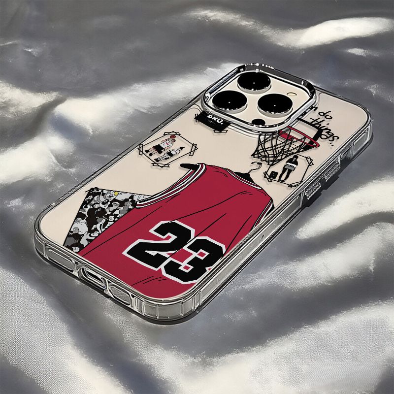 クールな赤いバスケットボールジャージ柄のiPhone 18、 - Phone Cases Jersey のレビューと価格