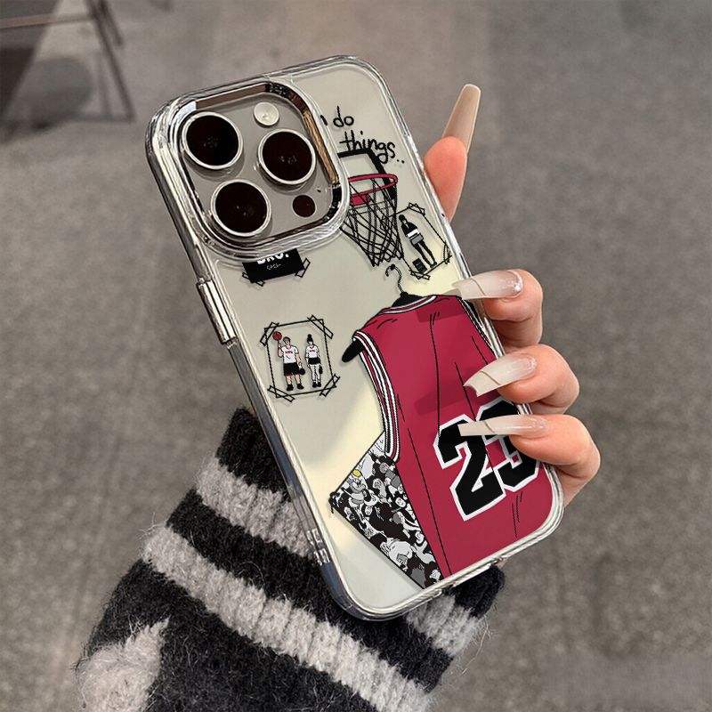 クールな赤いバスケットボールジャージ柄のiPhone 18、 - Phone Cases Jersey のレビューと価格