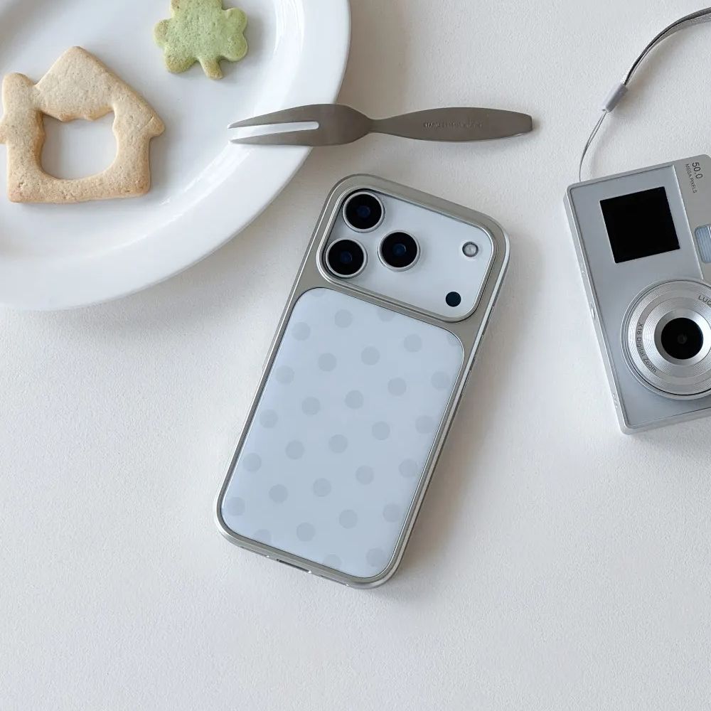 韓国風ミニマリストブルー水玉模様iPhoneケース（iPho - Phone Cases Art のレビューと価格