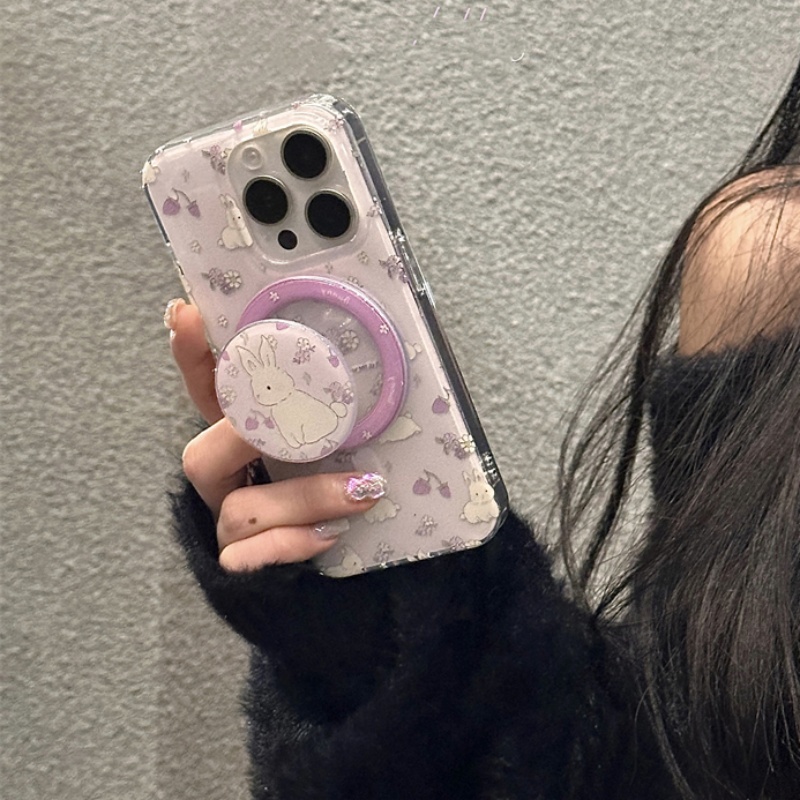 韓国のかわいいウサギ Magsafe 電話磁気グリップトック - Phone Cases Quirky のレビューと価格