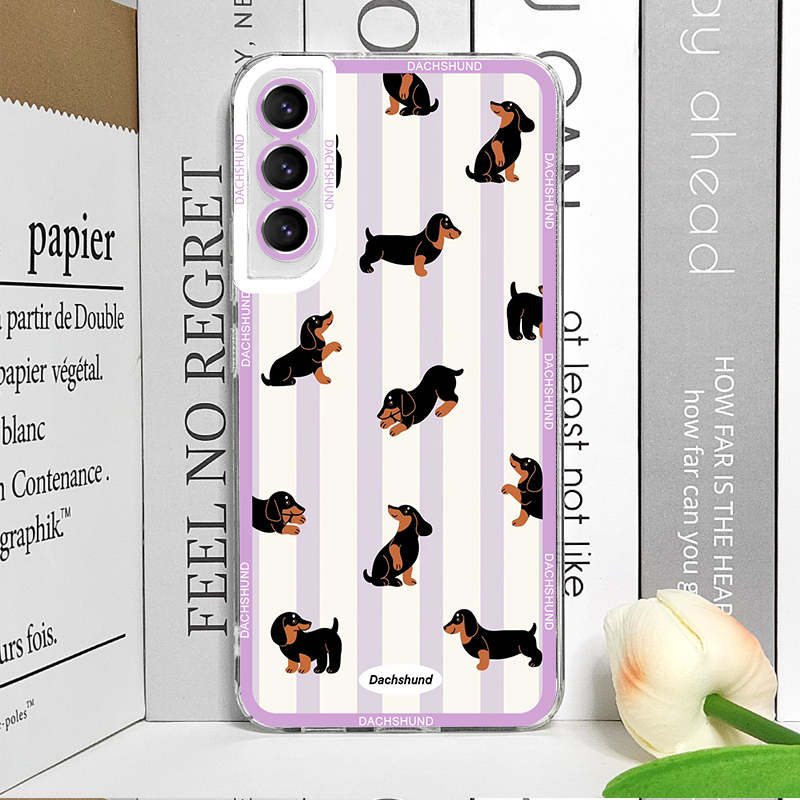 キュートなソーセージドッグ柄スマホケース Samsung G - Phone Cases Silicone のレビューと価格