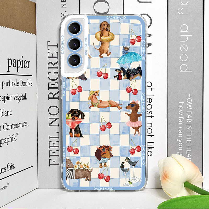 キュートなソーセージドッグ柄スマホケース Samsung G - Phone Cases Silicone のレビューと価格