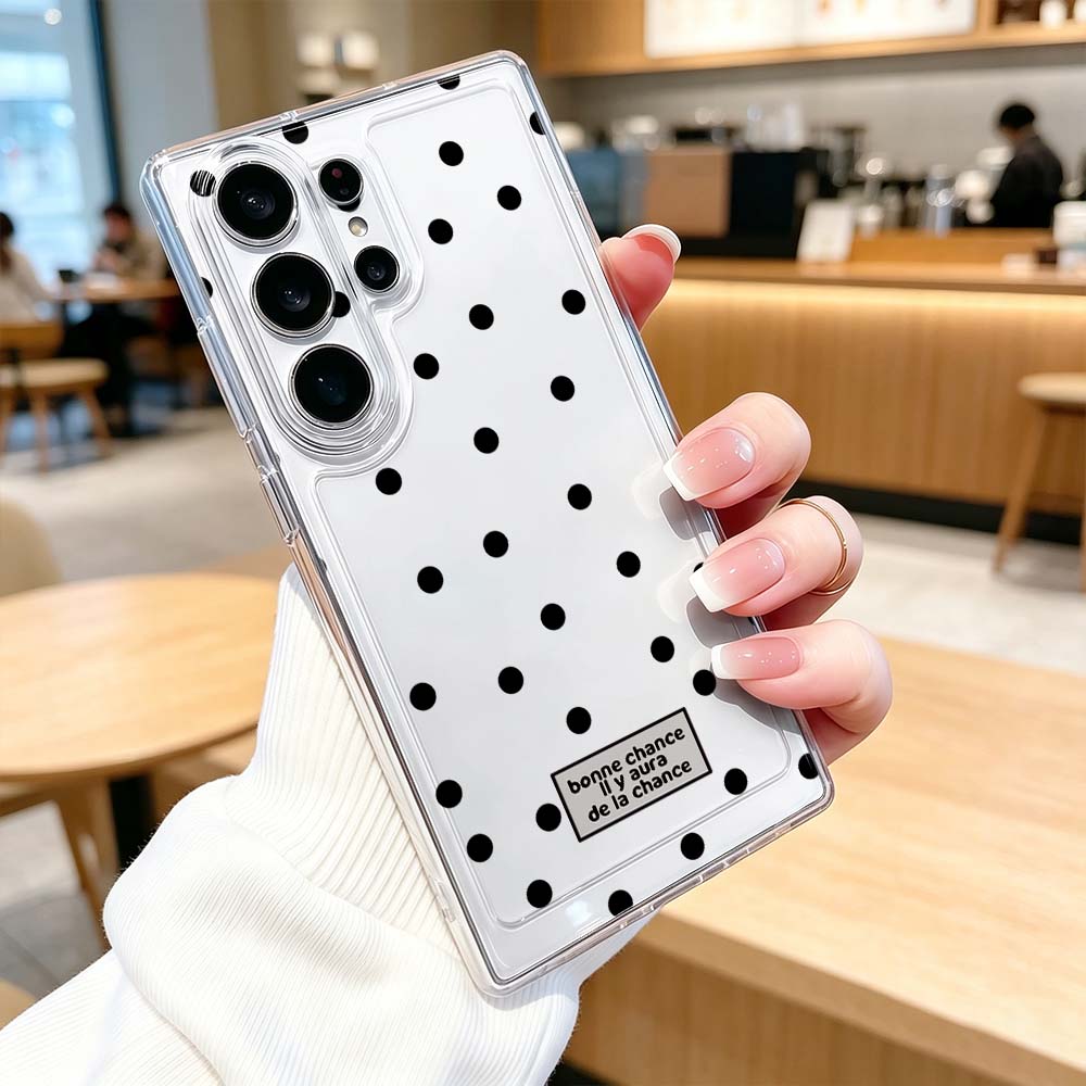 黒の水玉模様リボン付きスマホケース、Samsung Gala - Phone Cases For Samsung S21 5G のレビューと価格