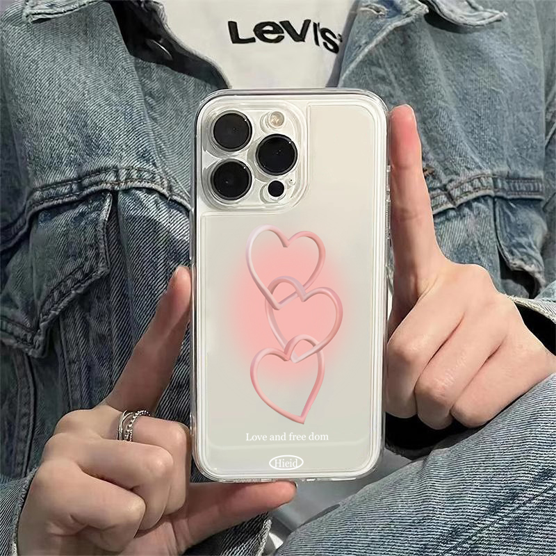 手描きのピンクハート柄ソフトフォンケース iPhone 17 - Phone Cases Pink のレビューと価格