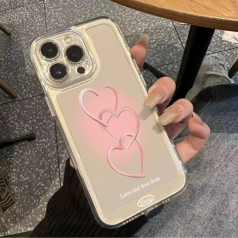 手描きのピンクハート柄ソフトフォンケース iPhone 17 - Phone Cases Pink のレビューと価格