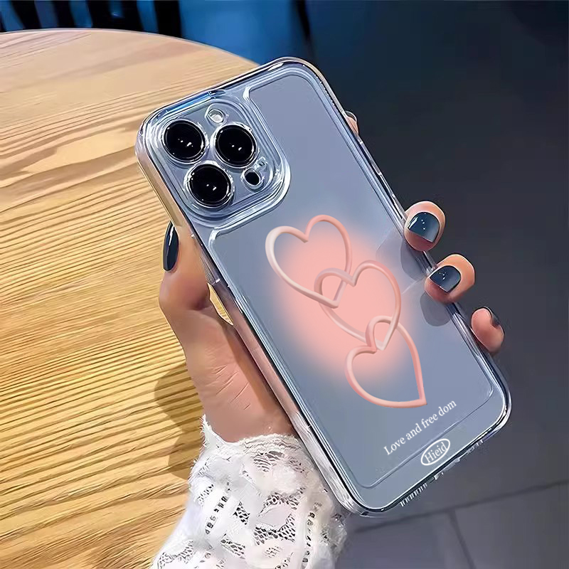 手描きのピンクハート柄ソフトフォンケース iPhone 17 - Phone Cases Pink のレビューと価格
