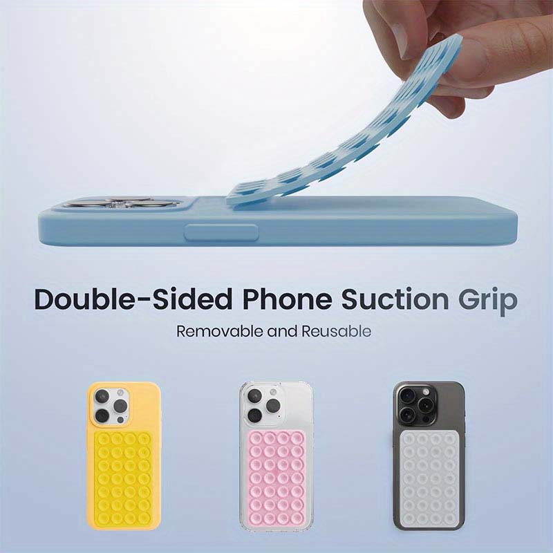 強力な両面ノーハンドグリップ付きシリコン吸盤式スマホスタンド - Phone Cases Silicone のレビューと価格