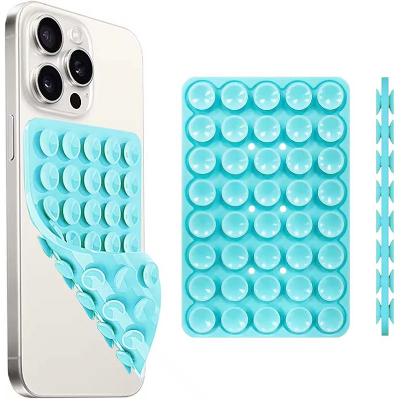 強力な両面ノーハンドグリップ付きシリコン吸盤式スマホスタンド - Phone Cases Silicone のレビューと価格