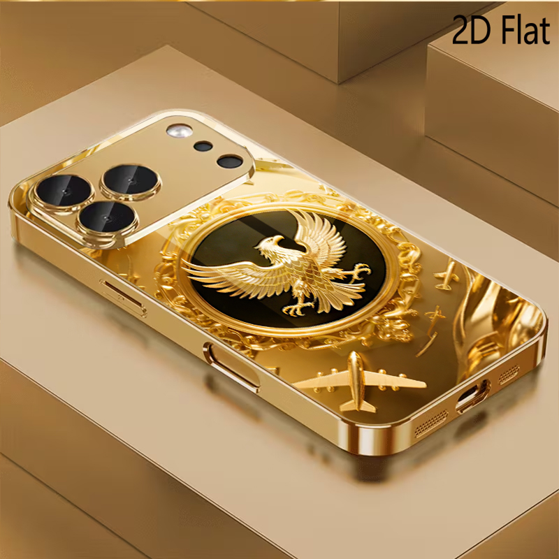 ゴールデンウィング柄強化ガラスデザイン iPhone16 1 - Phone Cases That Cover The Camera のレビューと価格