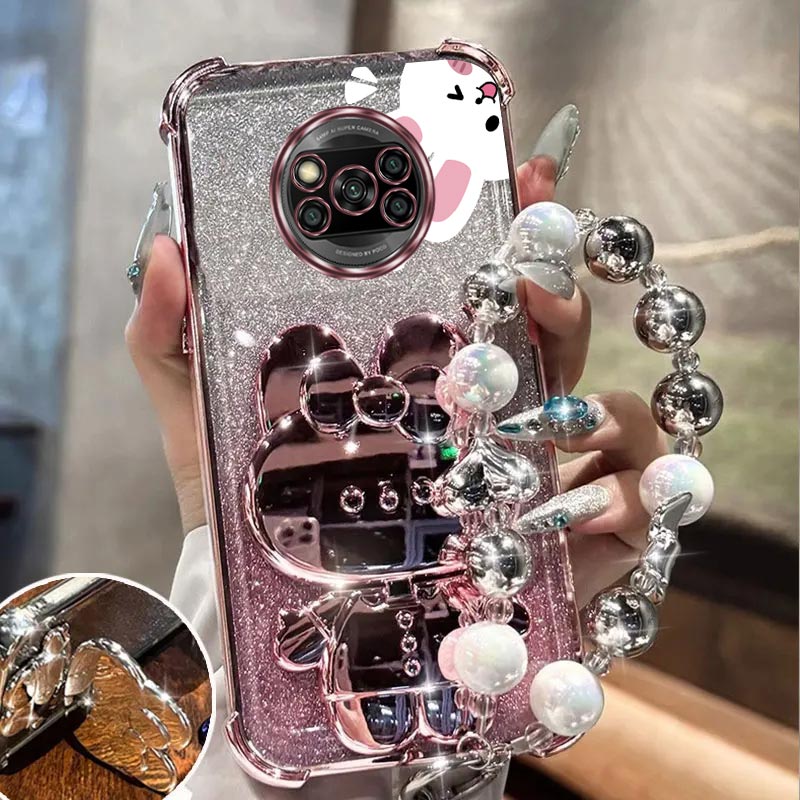 エアバッググリッターミラーウサギ電話ホルダーケースシャオ m - Phone Cases Aviation のレビューと価格