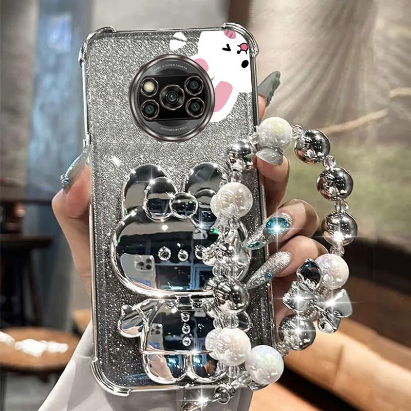 エアバッググリッターミラーウサギ電話ホルダーケースシャオ m - Phone Cases Aviation のレビューと価格