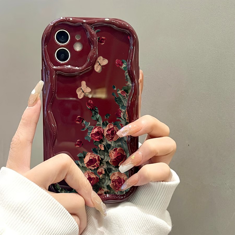 レトロな油絵風花柄スマホケース iPhone 17 16 1 - Phone Cases Art のレビューと価格